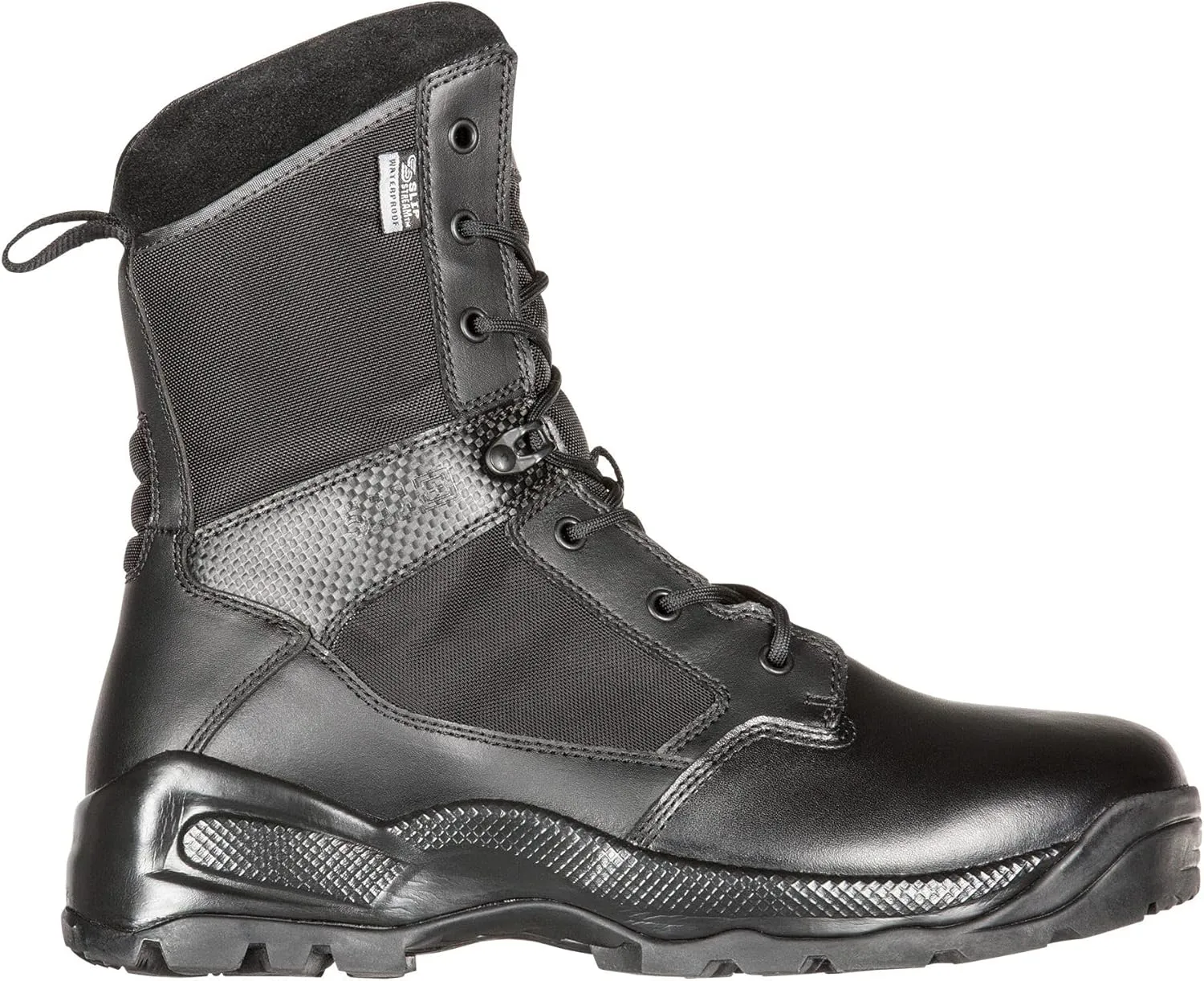 5.11 Tactical Men's Patrol Storm Waterproof Boots, ATAC 2.0 8", Side-Zip, Black, Style 12392ABR
