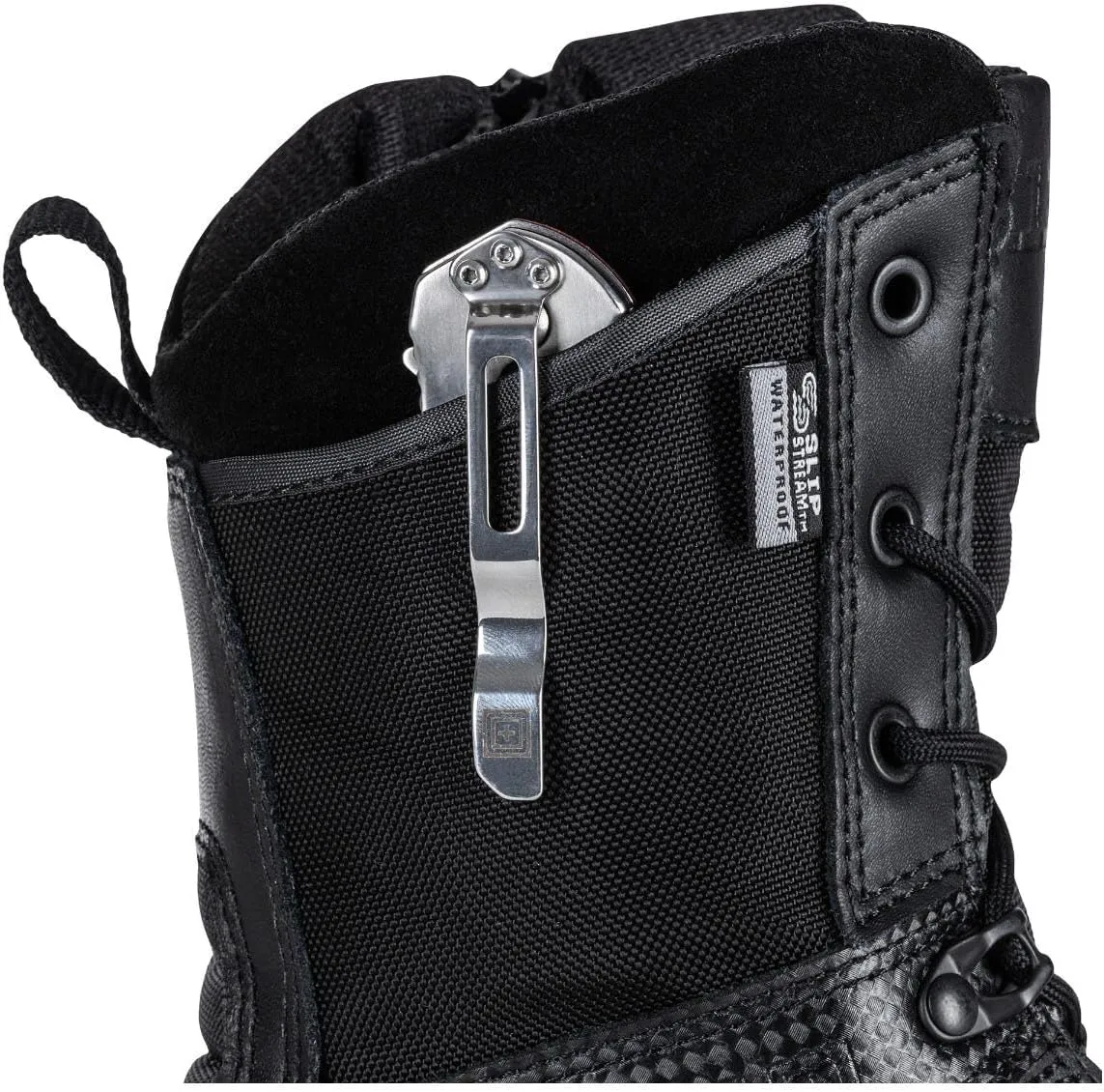 5.11 Tactical Men's Patrol Storm Waterproof Boots, ATAC 2.0 8", Side-Zip, Black, Style 12392ABR