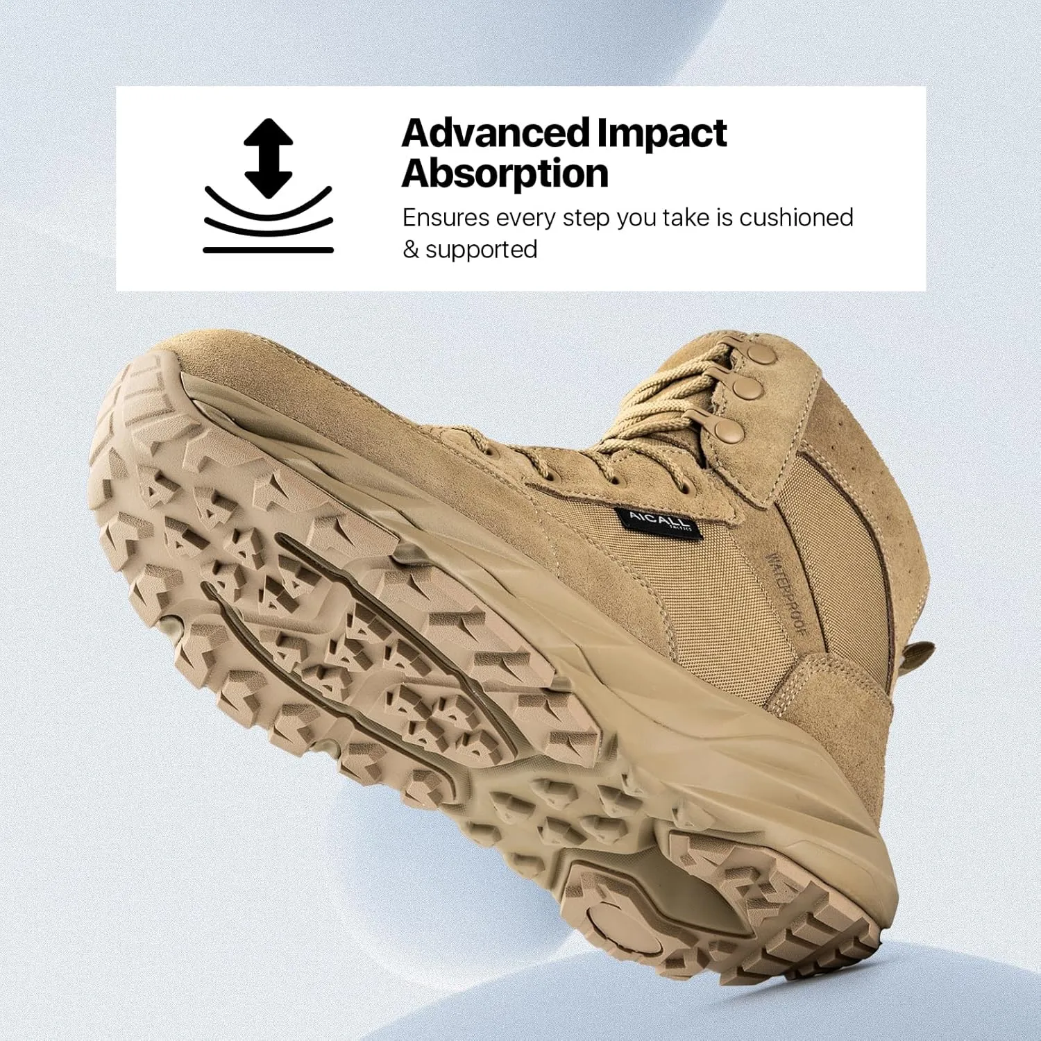 6 Inches Lightweight Waterproof Military Tactical Boots Men's Leather Combat Shoes Mens Hiking Work Boots