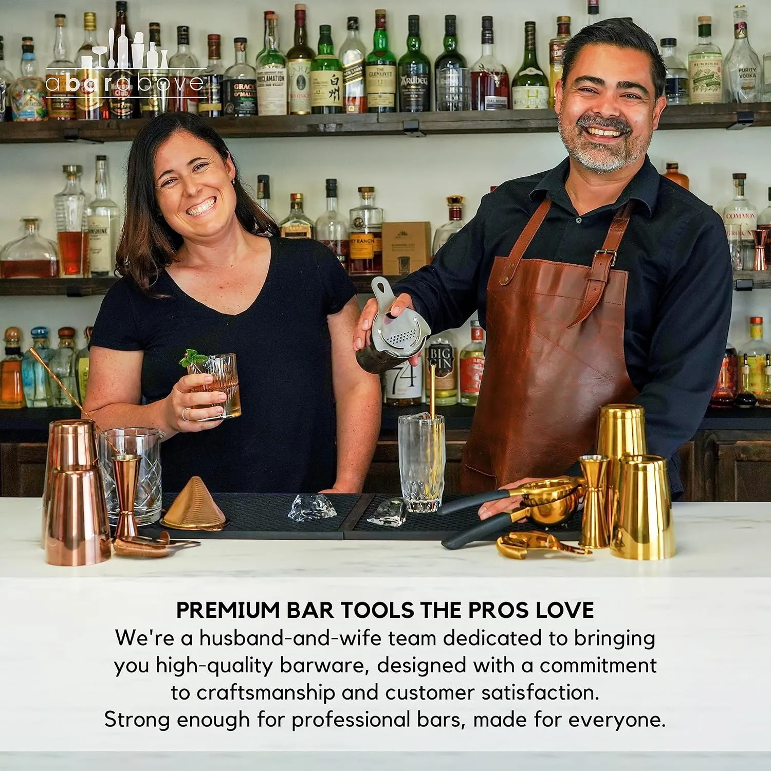 A Bar Above Wooden Ice Mallet and Lewis Bag, Includes Extra Large Manual Ice Crusher, Premium Canvas Lewis, Professional Grade Hammer, and Bag, for Bartender Kit, for Cocktails, 2 Pcs