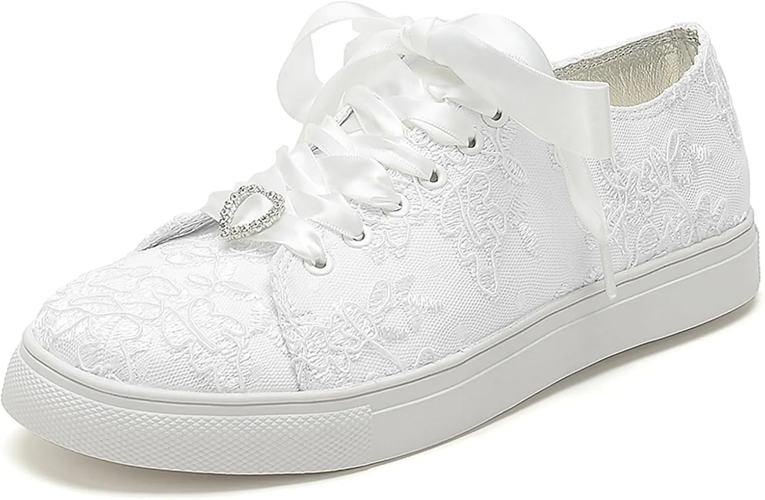 A580-01LS Wedding Shoes Lace Bridal Sneakers Comfortable Bridal Tennis Shoes Bride Flats