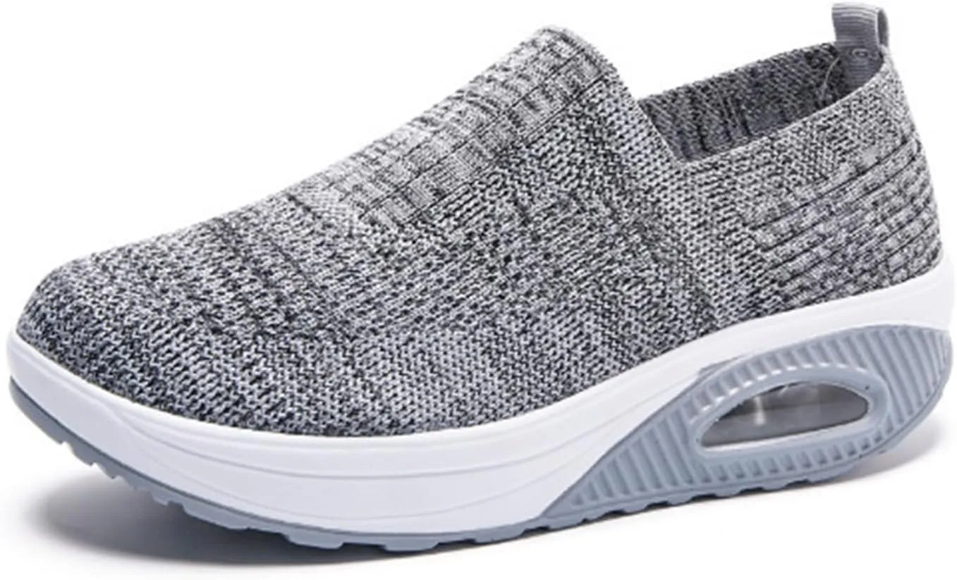 Aceptolcom Women Orthopedic Sneakers Walking Shoes,Mesh Breathable Arch Support Slip-on Light Air Cushion Orthopedic Sneakers Diabetic Shoes