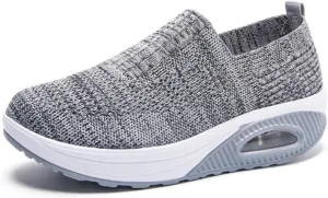 Aceptolcom Women Orthopedic Sneakers Walking Shoes,Mesh Breathable Arch Support Slip-on Light Air Cushion Orthopedic Sneakers Diabetic Shoes