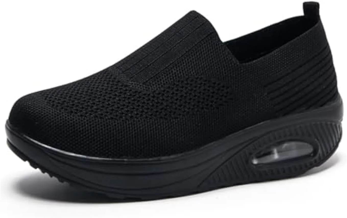 Aceptolcom Women Orthopedic Sneakers Walking Shoes,Mesh Breathable Arch Support Slip-on Light Air Cushion Orthopedic Sneakers Diabetic Shoes