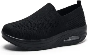 Aceptolcom Women Orthopedic Sneakers Walking Shoes,Mesh Breathable Arch Support Slip-on Light Air Cushion Orthopedic Sneakers Diabetic Shoes