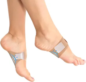 Adjustable Plantar Fasciitis Relief Copper Arch Support Sleeve/Band with Gel Pads, Only High Arch Support Inserts Foot Pain Relief for Women/Men (1 Pair,Beige