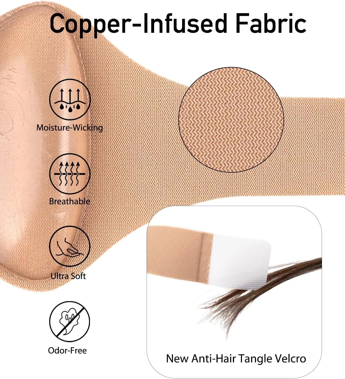 Adjustable Plantar Fasciitis Relief Copper Arch Support Sleeve/Band with Gel Pads, Only High Arch Support Inserts Foot Pain Relief for Women/Men (1 Pair,Beige