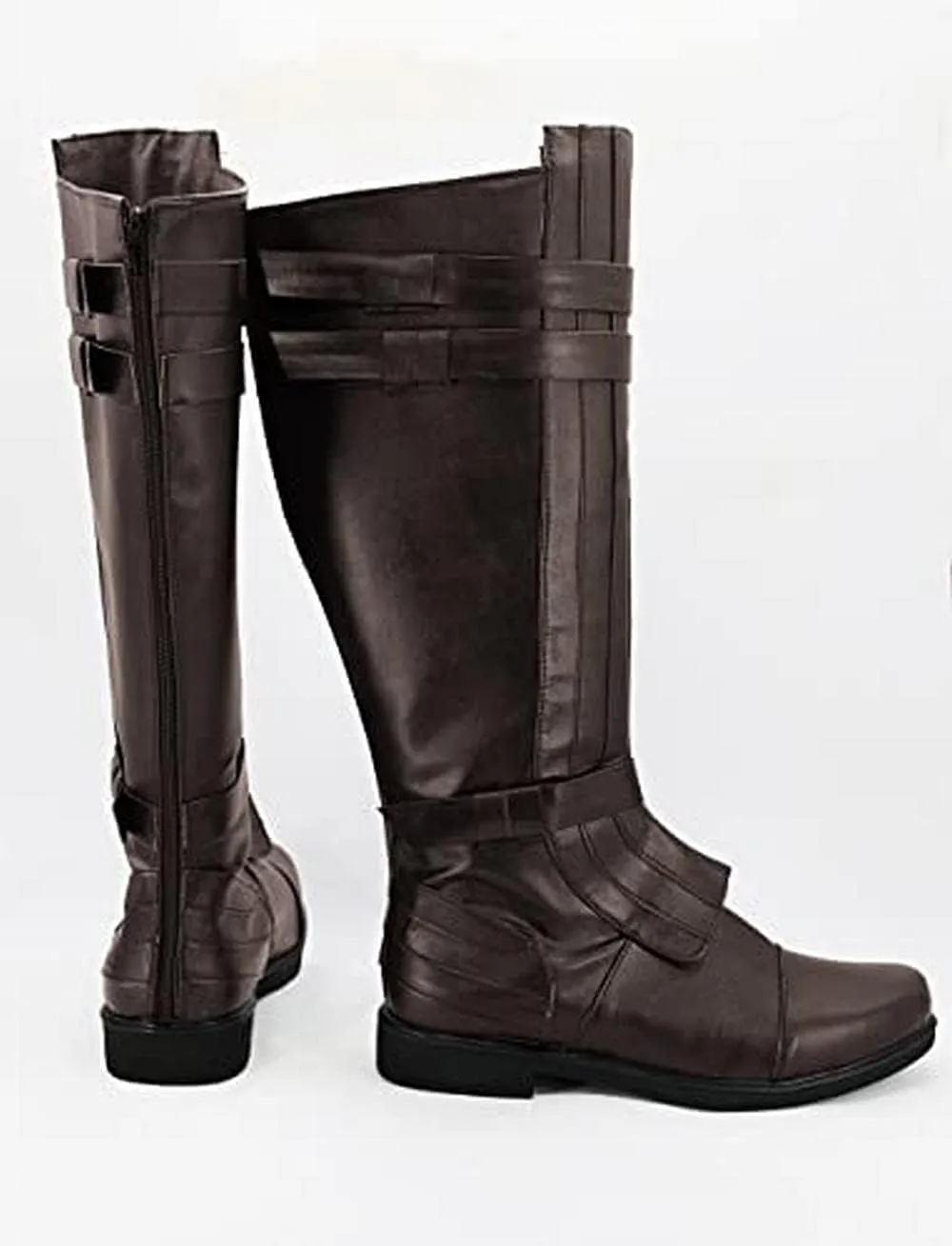 Adult Men Knight Boots Leather Warrior Cosplay Costume Pirate Shoes Knee High Footwear Halloween Costume