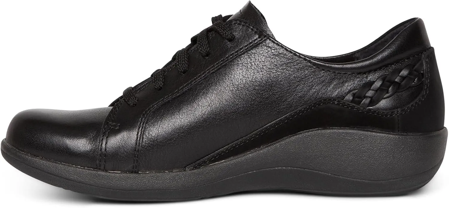 Aetrex Women's Dana Orthopedic Lace Up Oxford Leather Shoes - Lightweight Casual Comfort Arch Support Sneakers