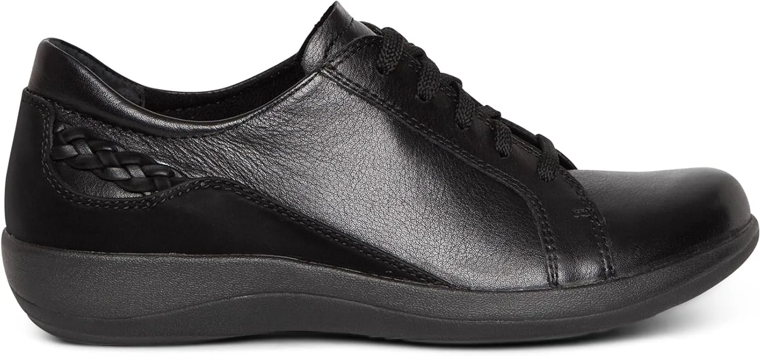 Aetrex Women's Dana Orthopedic Lace Up Oxford Leather Shoes - Lightweight Casual Comfort Arch Support Sneakers