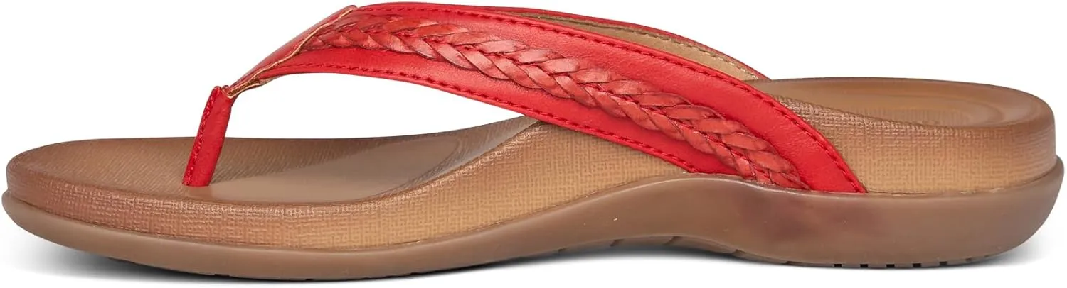 Aetrex Women's Emmy Orthopedic Braided Thong Sandals - Lightweight Orthotic Sandals with Arch Support