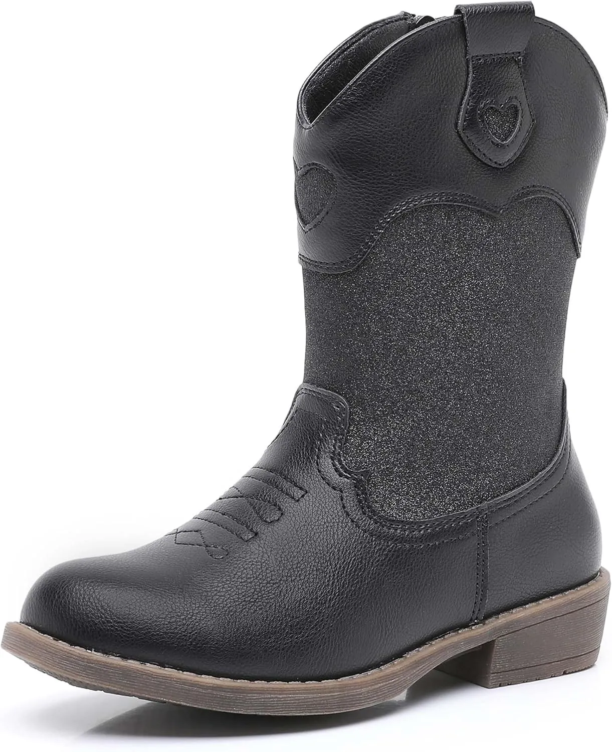 Ahannie Girls Cowboy Boots Western Cowgirl Boots for Girls with Side Zipper Boot for Toddler/Little Kid/Big Kid