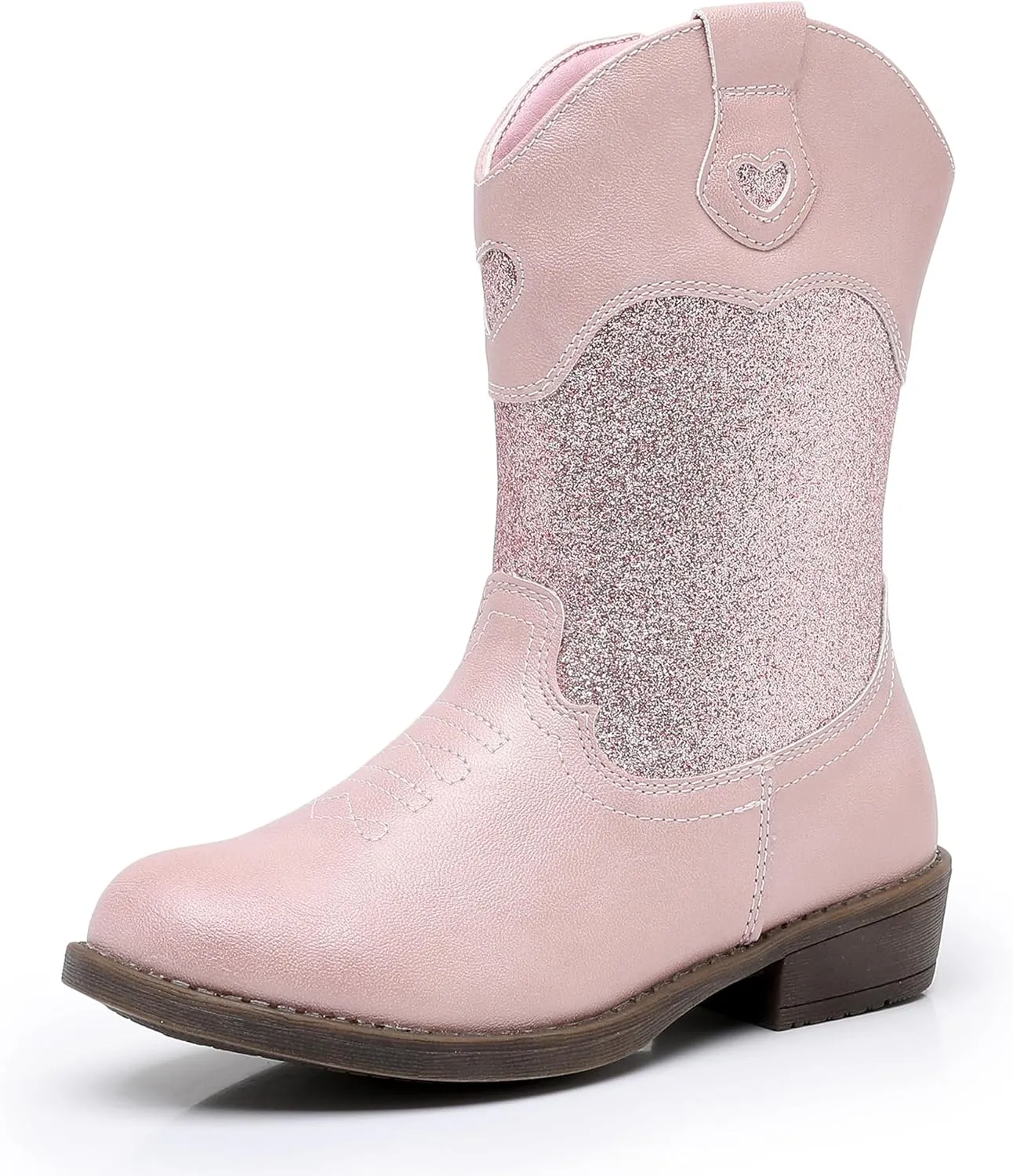 Ahannie Girls Cowboy Boots Western Cowgirl Boots for Girls with Side Zipper Boot for Toddler/Little Kid/Big Kid