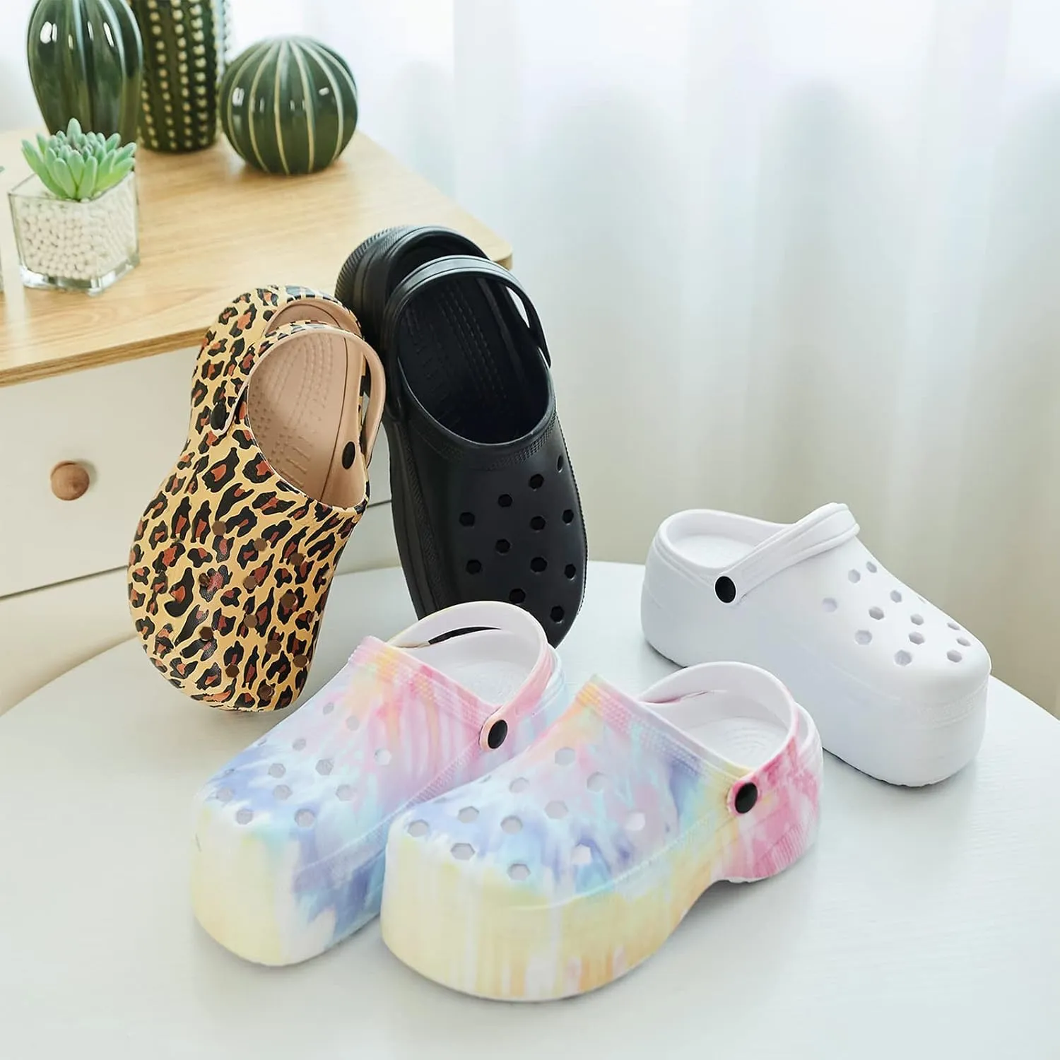 Aimaerluo Platform Garden Shoes Clogs for Women Sandals Fation Slip On Slides Shoes Comfortable Slippers Mules
