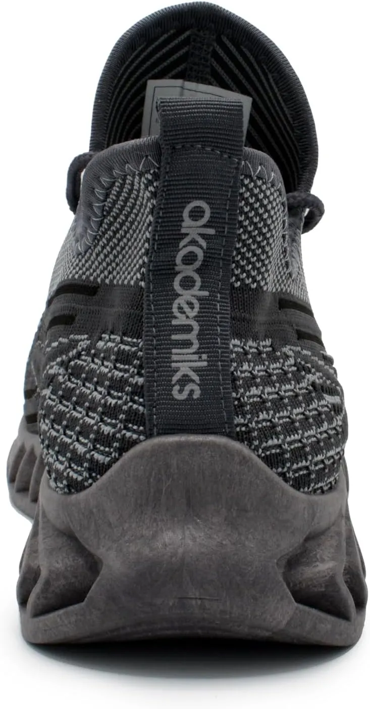 AKADEMIKS Men's Fit Knit Jogger Sneakers, Breathable Running Shoes for Athletic and Casual Wear