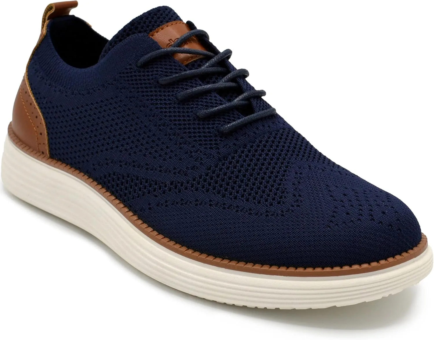 AKADEMIKS Men's Olney Wingtip Knit Oxford, Sleek Breathable Dress Shoes