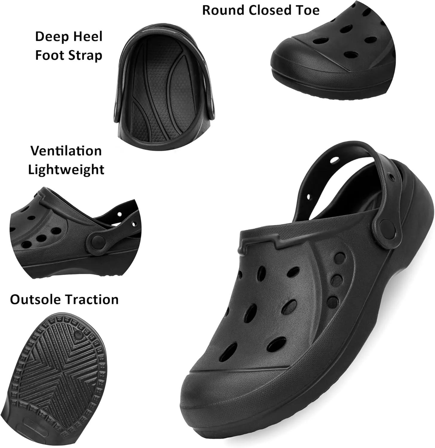Alpine Swiss Mens Clogs Lightweight Slip On Mules Water Sandals Comfort Gardening Shoes