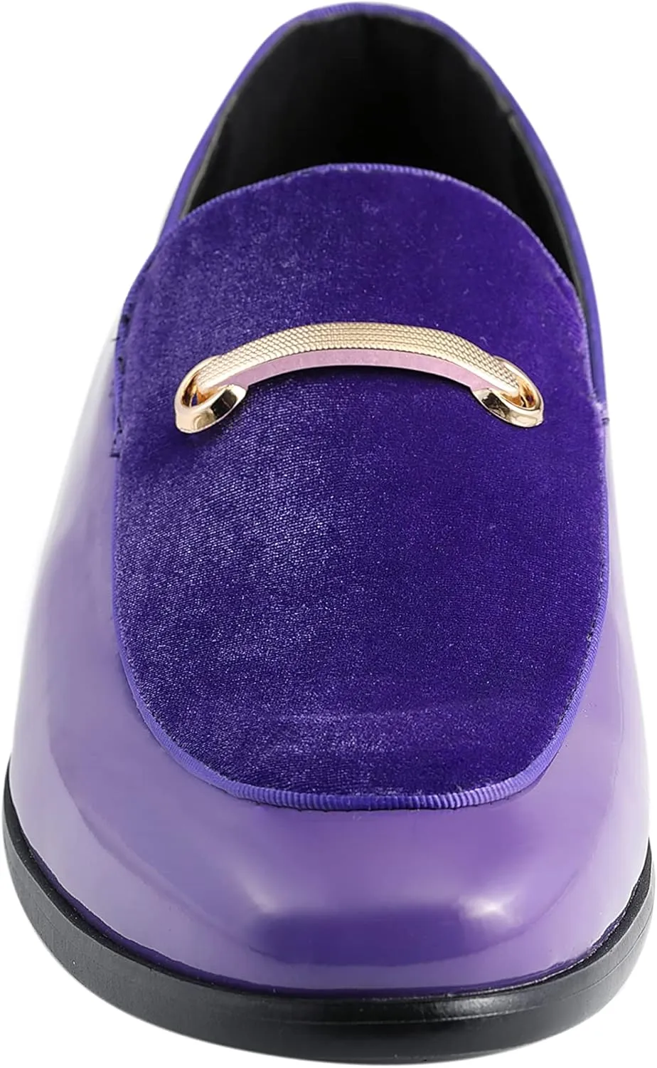 Amali Fay Velvet Men’s Slip-On Shoes with Gold Chain Ornament Dress Shoes for Men Velvet Formal Loafers for Men The Original Smoking Men Tuxedo Dress Shoes