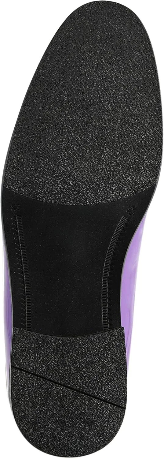 Amali Fay Velvet Men’s Slip-On Shoes with Gold Chain Ornament Dress Shoes for Men Velvet Formal Loafers for Men The Original Smoking Men Tuxedo Dress Shoes