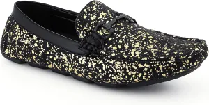 Amali Monty, Metallic Splatter Driving Loafers - Slip On Moccasins for Men - Dress & Casual Shoes