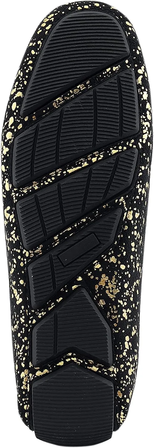 Amali Monty, Metallic Splatter Driving Loafers - Slip On Moccasins for Men - Dress & Casual Shoes