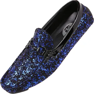 Amali Monty, Metallic Splatter Driving Loafers - Slip On Moccasins for Men - Dress & Casual Shoes
