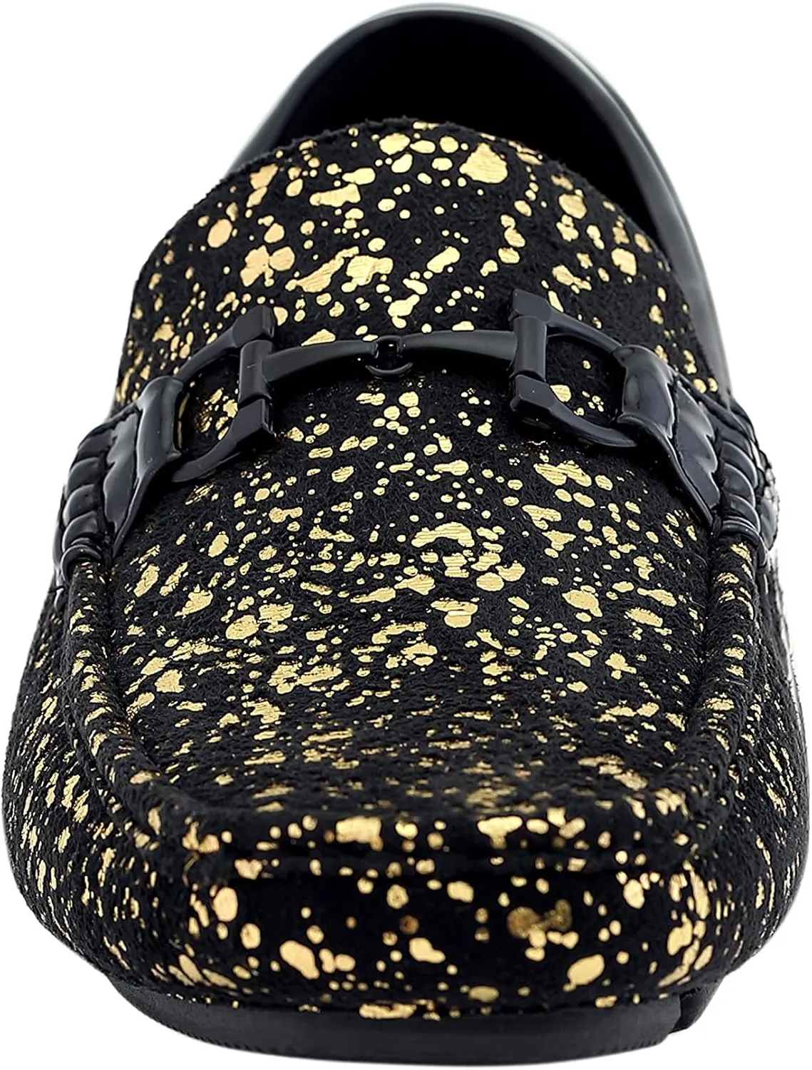 Amali Monty, Metallic Splatter Driving Loafers - Slip On Moccasins for Men - Dress & Casual Shoes
