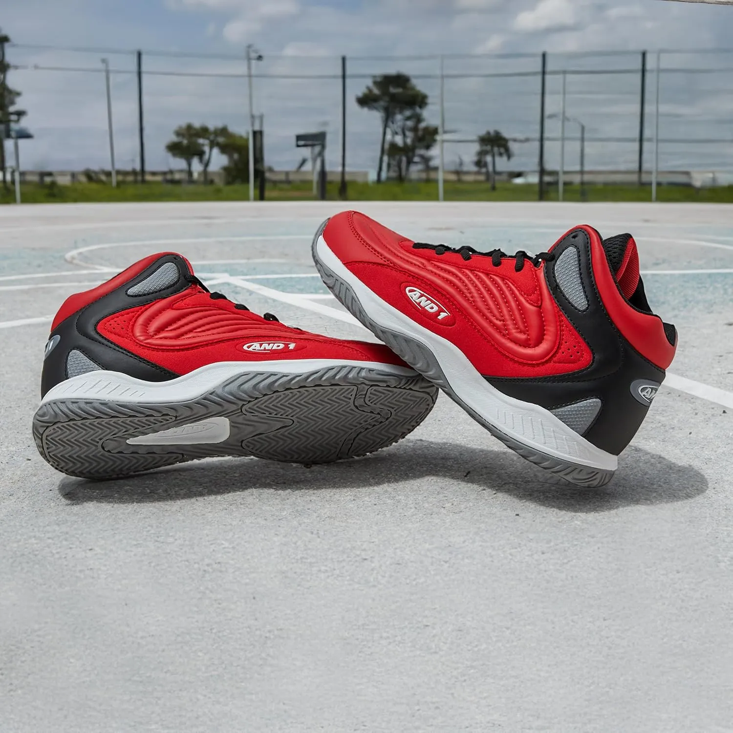 AND1 Pulse 3.0 Basketball Shoes for Men, Indoor or Outdoor, Street or Court Basketball Sneakers Men - Black, Red, or White Size 7 to 15