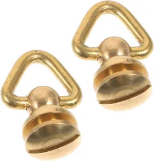 Angoily Leather Purse Hardware Kit 2pcs Triangle Rivets Monk Nipple Nails Brass Metal