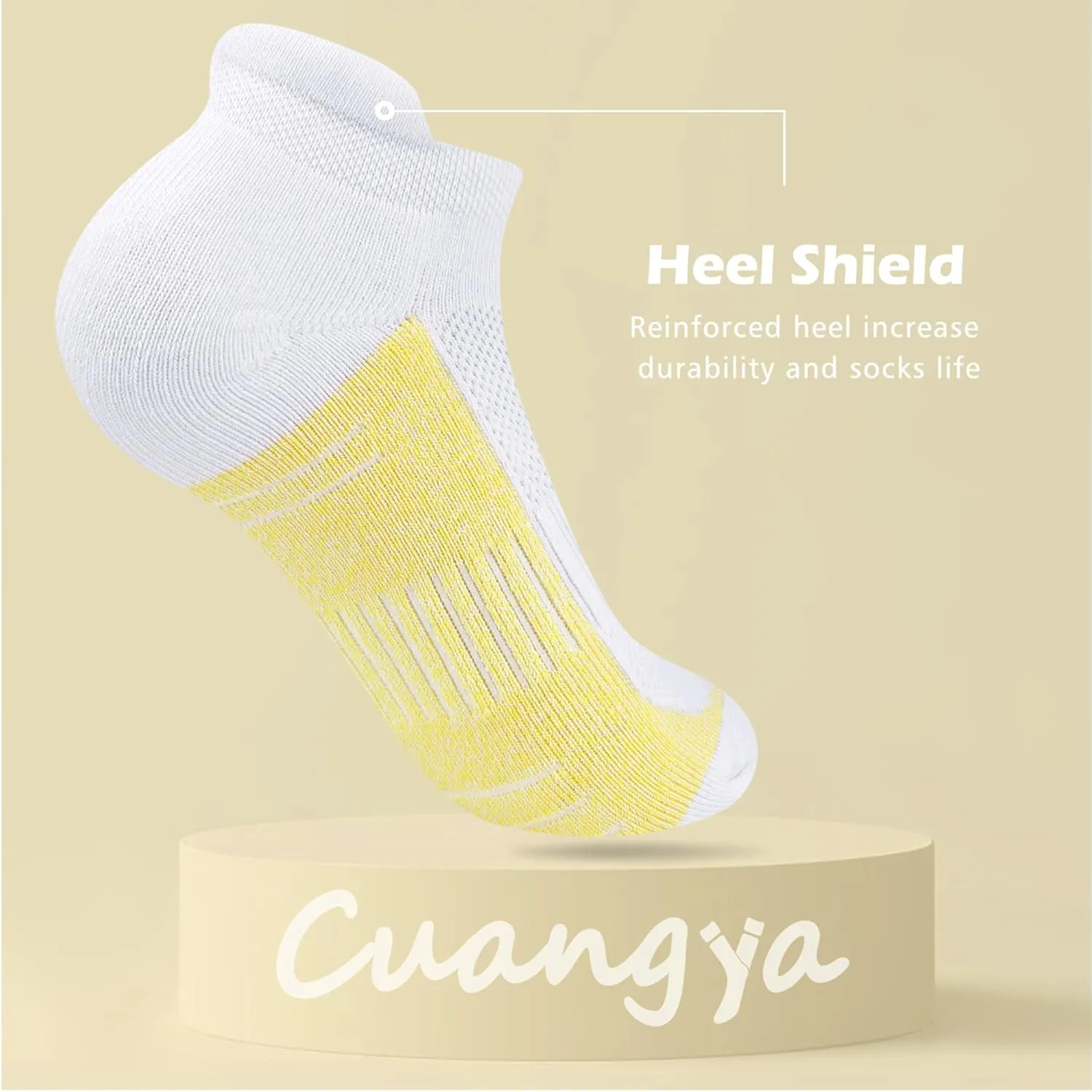Ankle Socks Women Athletic No Show Socks Running Comfort Cushioned 5-Pairs