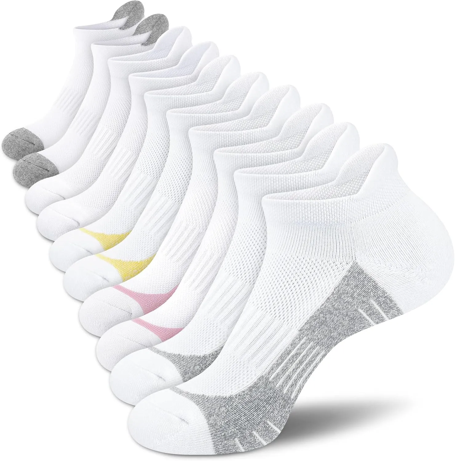 Ankle Socks Women Athletic No Show Socks Running Comfort Cushioned 5-Pairs