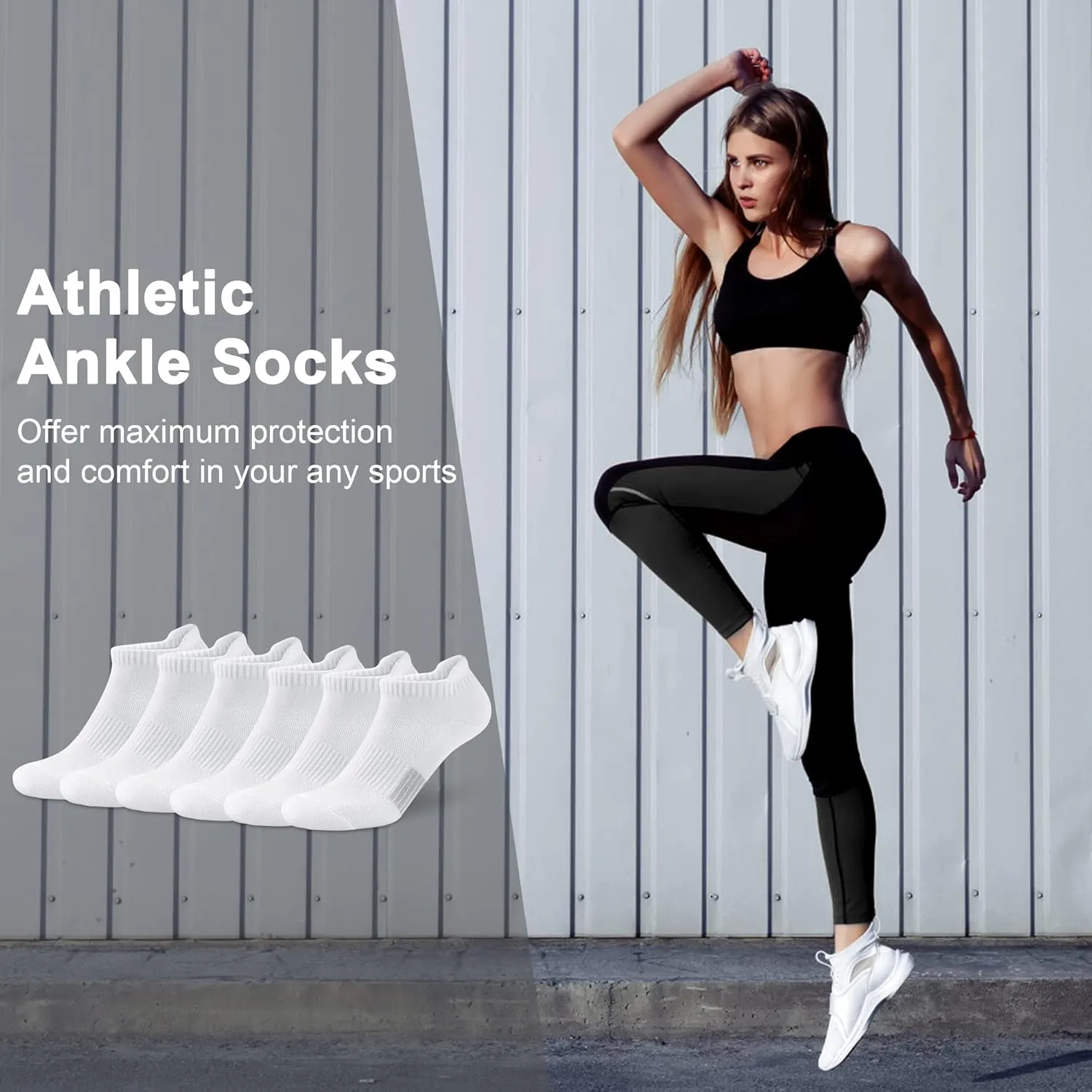 Ankle Socks Womens Athletic Running Comfort Cushioned 3/5/6Pairs