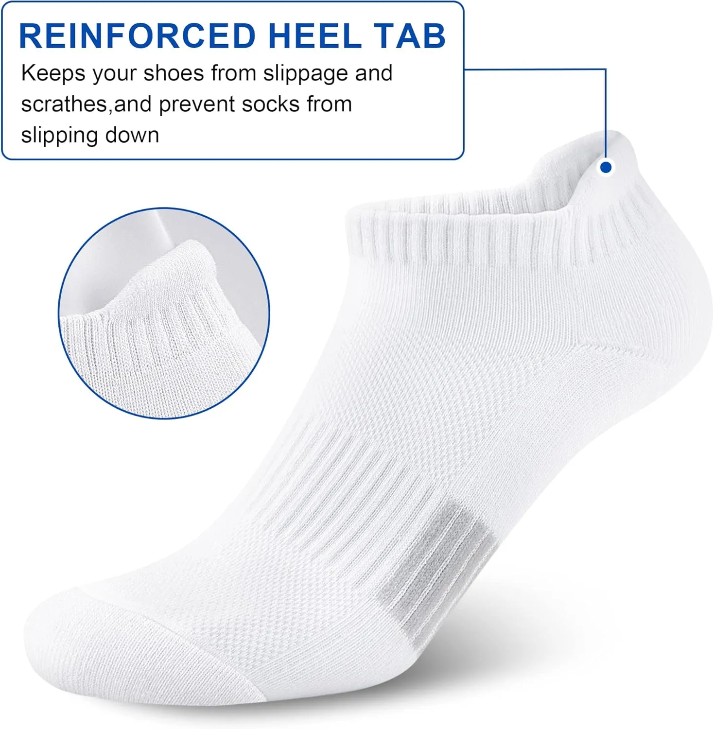Ankle Socks Womens Athletic Running Comfort Cushioned 3/5/6Pairs