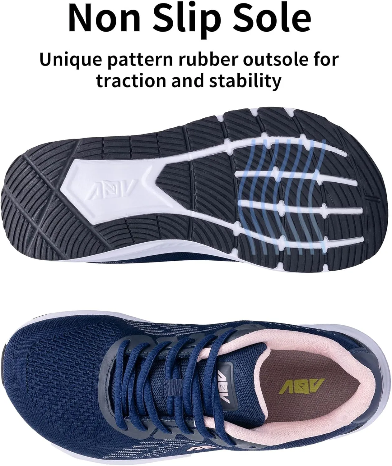 AOV Wide Toe Box Shoes Women Arch Support Walking Shoes for Plantar Fasciitis Orthotic Air Tennis Sneakers