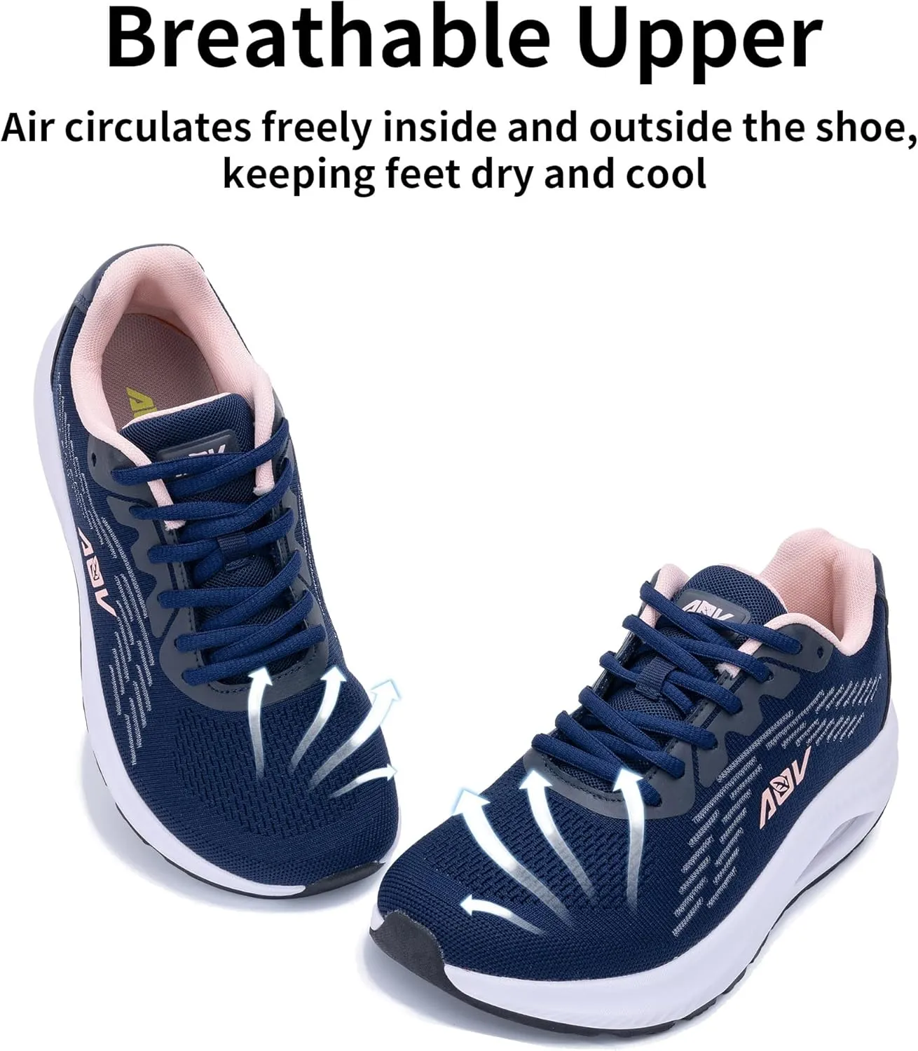 AOV Wide Toe Box Shoes Women Arch Support Walking Shoes for Plantar Fasciitis Orthotic Air Tennis Sneakers
