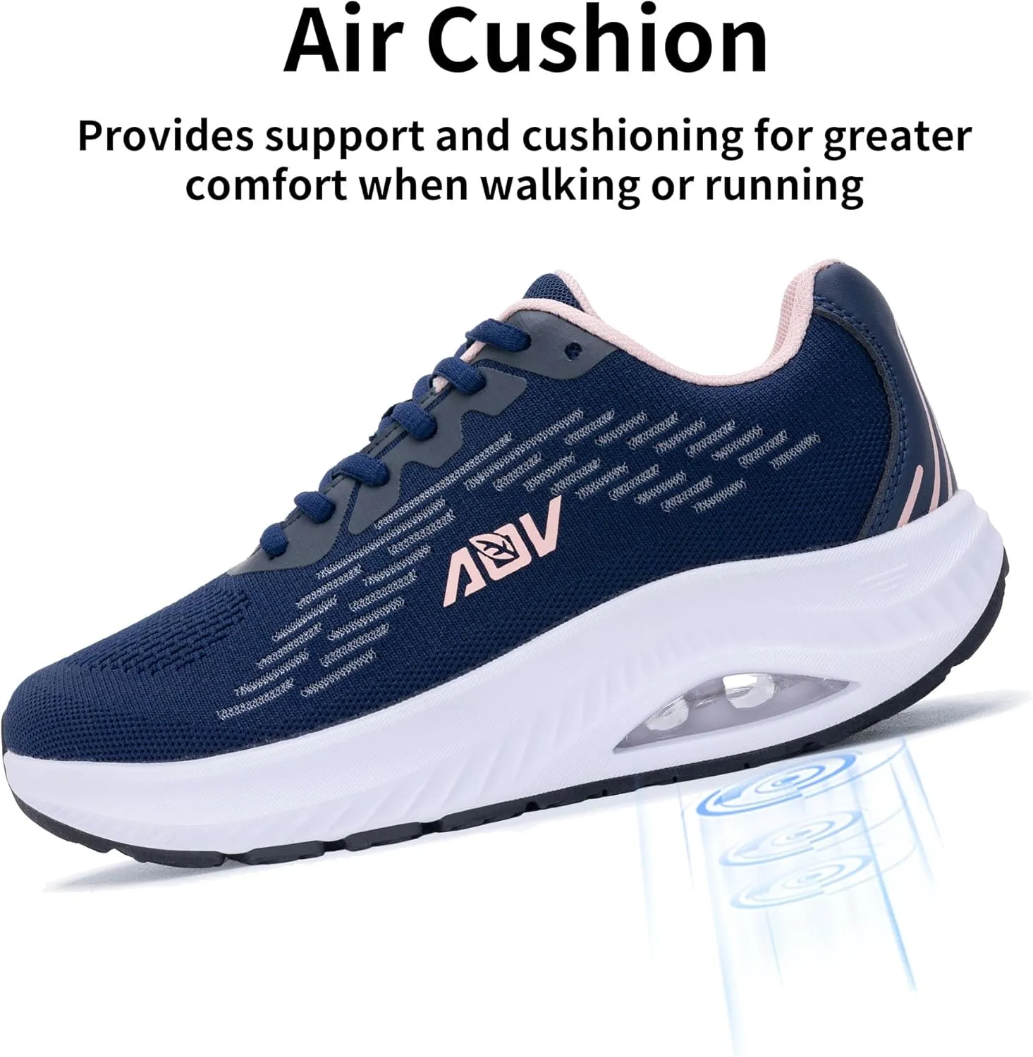 AOV Wide Toe Box Shoes Women Arch Support Walking Shoes for Plantar Fasciitis Orthotic Air Tennis Sneakers