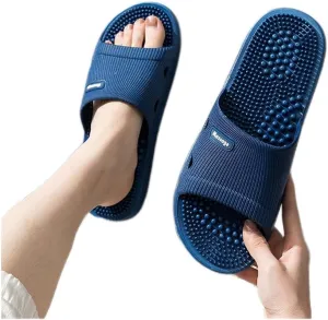 Arch Support House Acupressure Reflexology Massage Slippers for Women Men Open Toe, Mens Womens House Slippers Indoor Bathroom Shower Spa Sandals Shoes Foot Massagers ( Color : Blue , Size : 42/43EU )