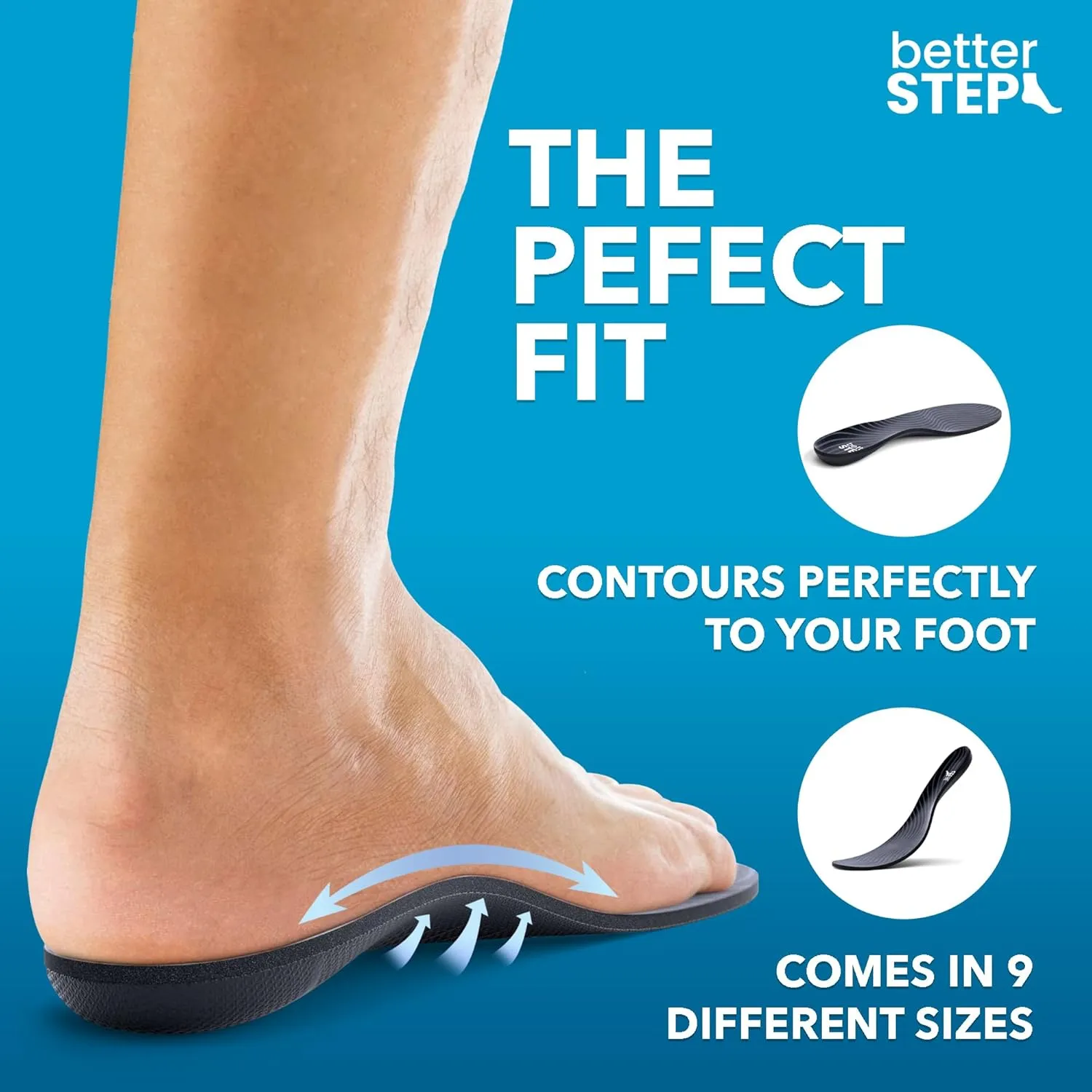Arch Support Insoles for Women & Men Plantar Fasciitis Insoles, High Arch Support Insoles, Orthotic Pain Relief, All Day Comfort (Mens 6-6.5 | Womens 8-8.5)