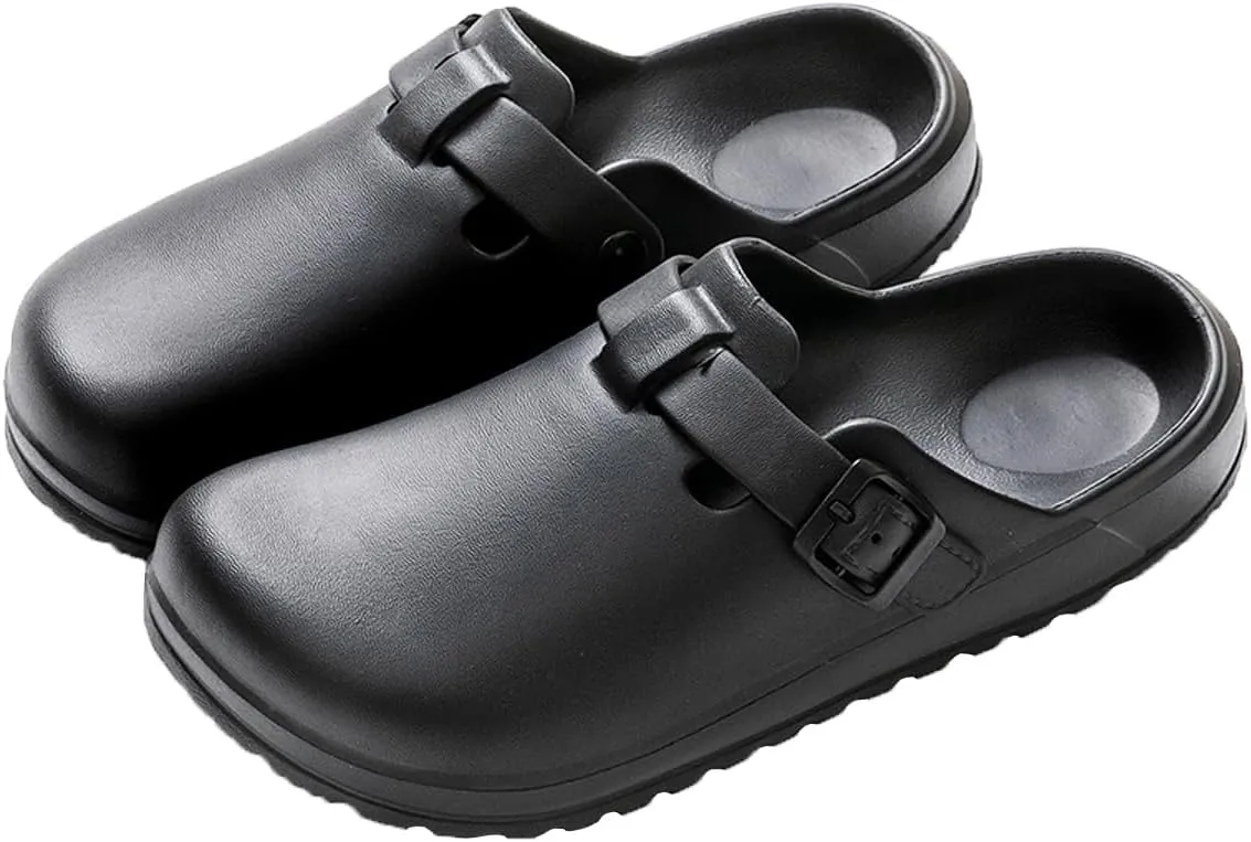 Arch Support Nurse Clogs for Women and Men, Adjustable Buckle Mules Non Slip Work Shoes Chef Garden Sandals, Slip-On Cushion Slippers Slides