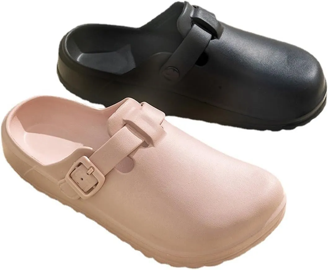 Arch Support Nurse Clogs for Women and Men, Adjustable Buckle Mules Non Slip Work Shoes Chef Garden Sandals, Slip-On Cushion Slippers Slides
