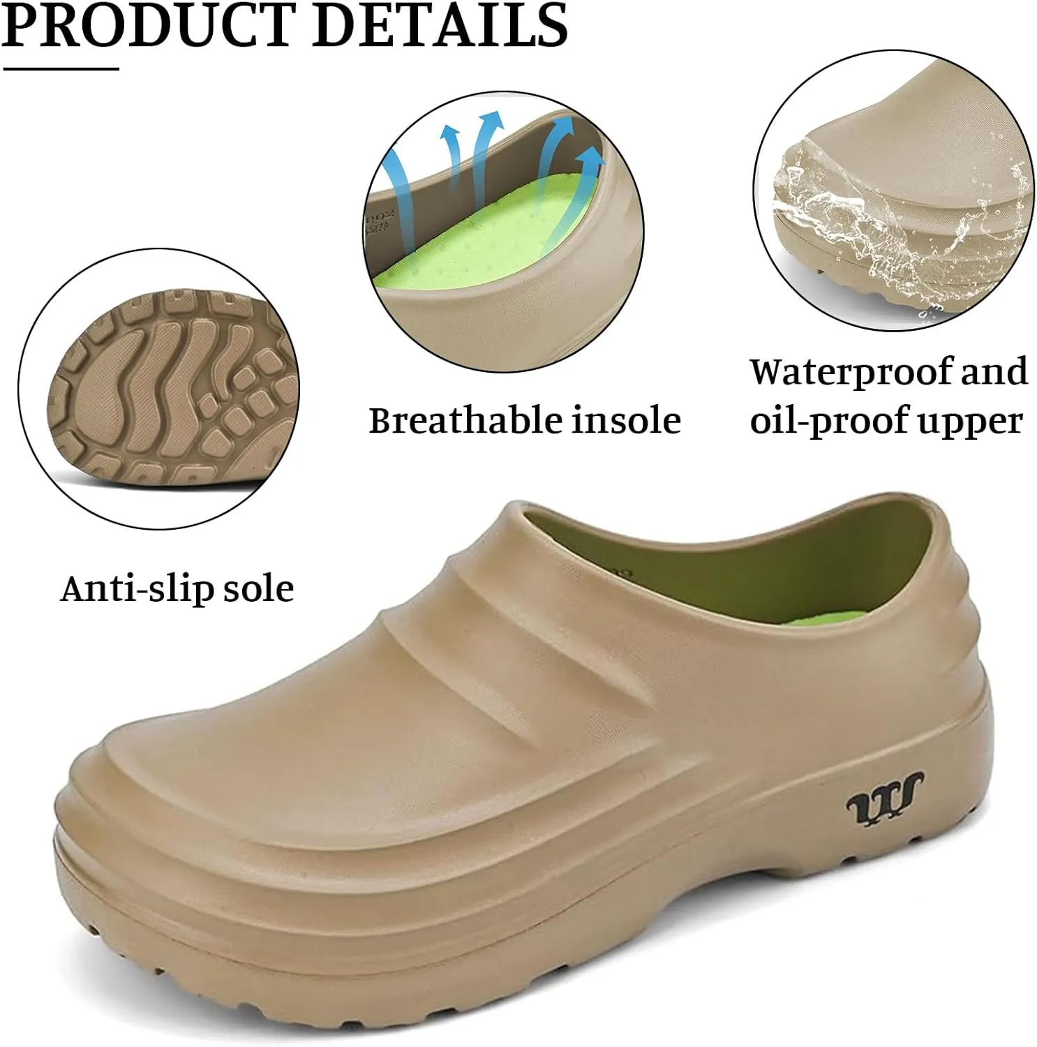 Armadillo Clogs for Nurses Chef Shoes Unisex Oil Resistant for Men Non Slip Work Shoes Women Food Service Comfortable Lightweight Nursing Shoe Waterproof Soft Beach Driving Sandals with Arch Support