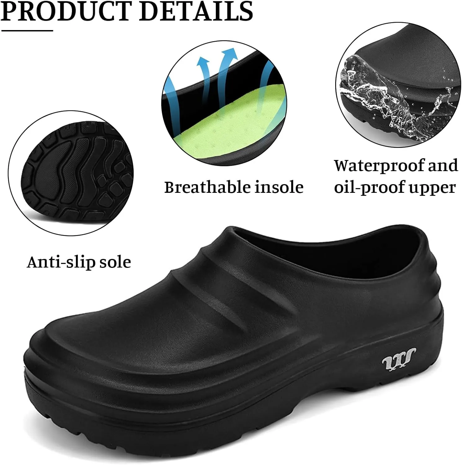 Armadillo Clogs for Nurses Chef Shoes Unisex Oil Resistant for Men Non Slip Work Shoes Women Food Service Comfortable Lightweight Nursing Shoe Waterproof Soft Beach Driving Sandals with Arch Support