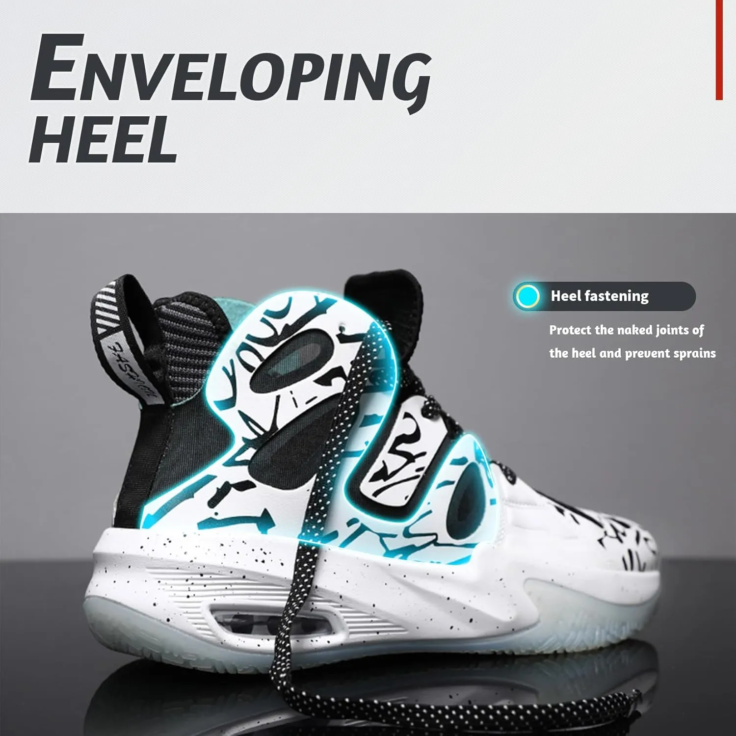 ASHION Men's Basketball Shoes Fashion Breathable Non Slip Sneakers Mens Arch Support Running Sport Shoes