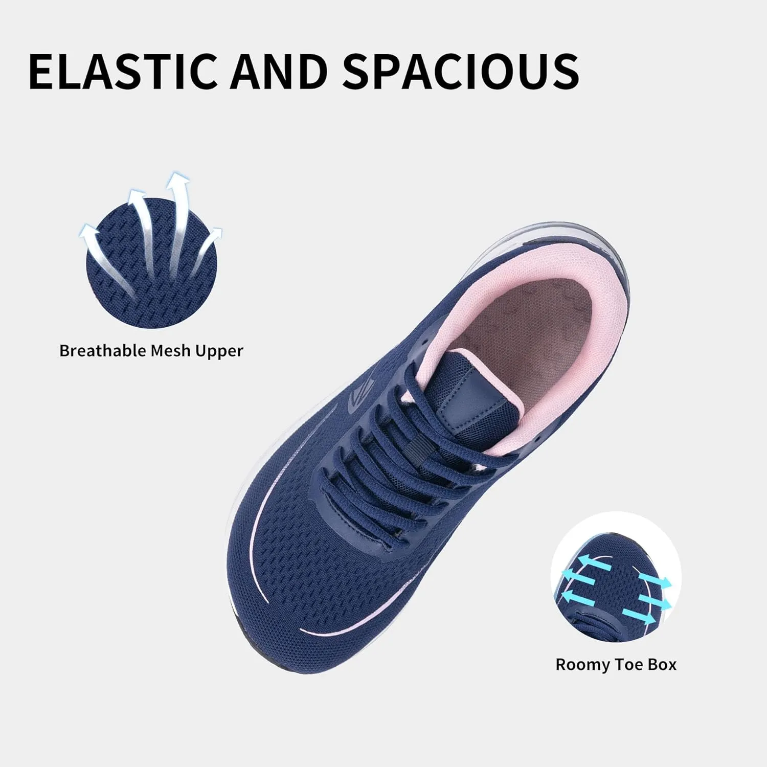 Autper Women's Running Shoes Wide Toe Box Sneakers Women Air Comfortable Arch Support Walking Tennis Athletic Shoes for Jogging Workout Gym Sports US6-11