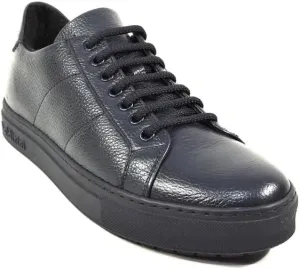 Baldinini Men's Navy Blue Deer Leather Comfort Winter Sneakers
