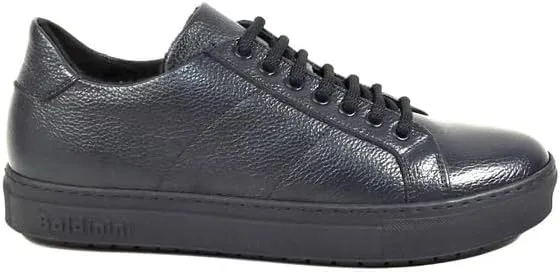 Baldinini Men's Navy Blue Deer Leather Comfort Winter Sneakers