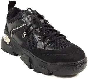 Baldinini Women's Black Leather Fashion Winter Sneakers