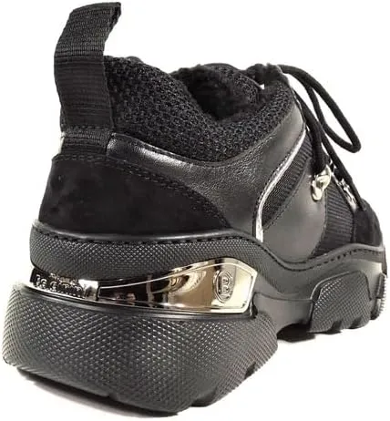 Baldinini Women's Black Leather Fashion Winter Sneakers