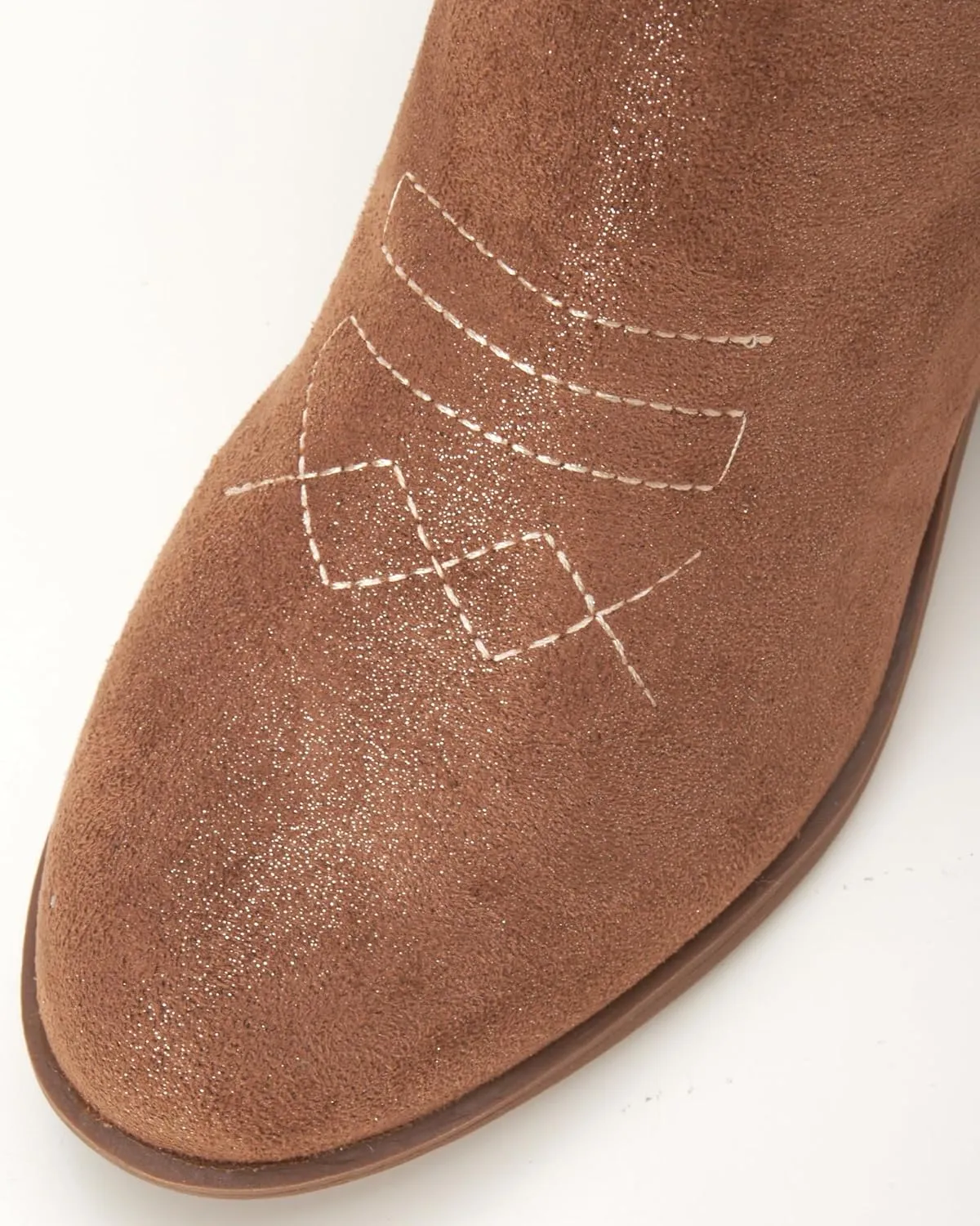 bebe Girls Cowboy Boots - Suede Ankle Booties with Fringe and Block Heels - Sparkly Shoes for Toddlers, Little and Big Girls
