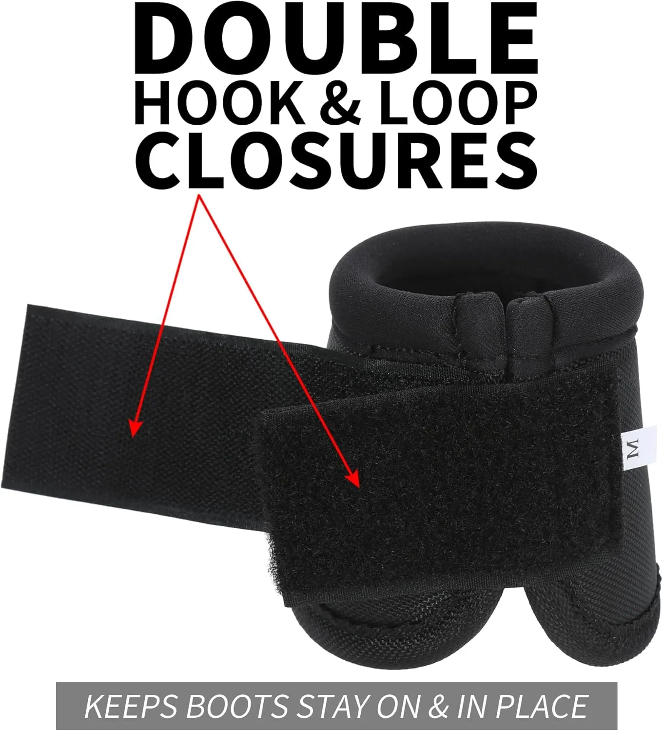 Bell Boots for Horses - No Turn Bell Boots, Ballistic Overreach Bell Boots, Shock Absorbing Hoof Protection for Horses (Black, Medium)